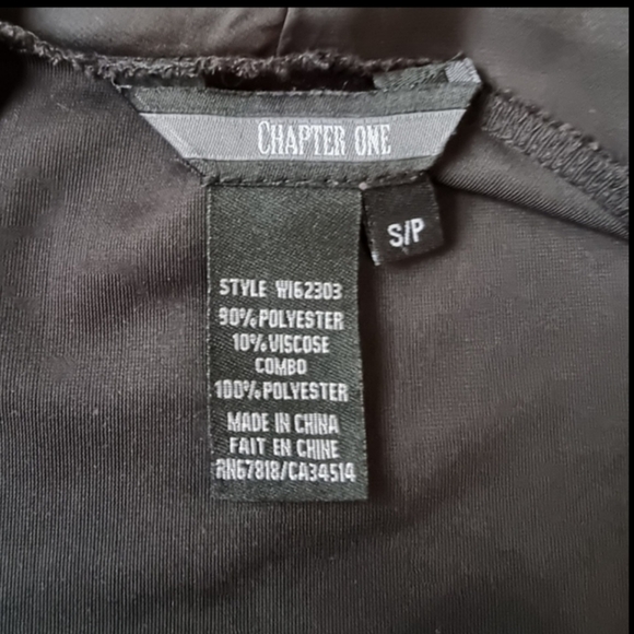 Chapter One Black Satiny Front Tie Crushed Velvet Elegant Long Ruffled Cardigan - Picture 7 of 9